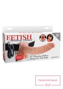 9in. Vibrating Hollow Strap-On Light skin tone