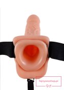 9in. Vibrating Hollow Strap-On Light skin tone