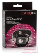 Leather Multi-Snap Ring Black Leather Multi-Snap Ring Black