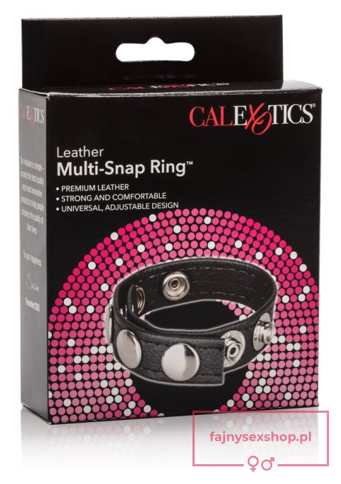 Leather Multi-Snap Ring Black Leather Multi-Snap Ring Black