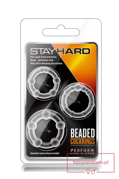STAY HARD BEADED COCKRINGS CLEAR STAY HARD BEADED COCKRINGS CLEAR
