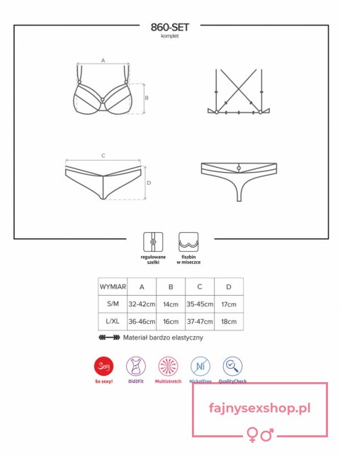 Bielizna-860-SET-2 komplet 2-częściowy biały S/M Bielizna-860-SET-2 komplet 2-częściowy biały S/M