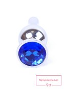 Plug-Jewellery Silver BUTT PLUG- Dark Blue