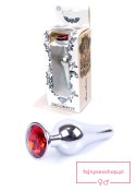 Plug-Jewellery Silver BUTT PLUG- Red