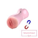 Masturbator-Vibrating and Flashing Masturbation Cup USB 7+7 Function / Talk Mode (Pink)