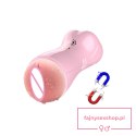 Masturbator-Vibrating and Flashing Masturbation Cup USB 7+7 Function / Talk Mode (Pink)