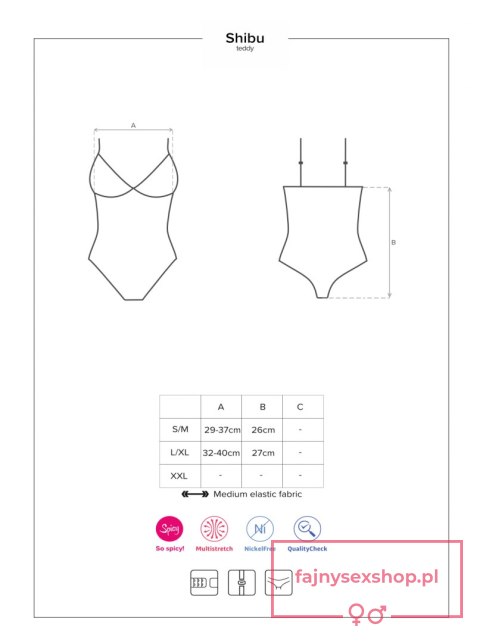 Bielizna-Shibu body czarne L/XL Bielizna-Shibu body czarne L/XL