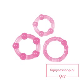Kit di 3 anelli fallici Timeless Stud (rosa)