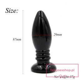 Rocket drill 3,4 inch black anal plug 3,4 inch / 8,7 cm