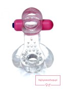 Pierścień-Tongue Vibro CockRing Clear