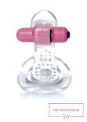 Pierścień-Tongue Vibro CockRing Clear