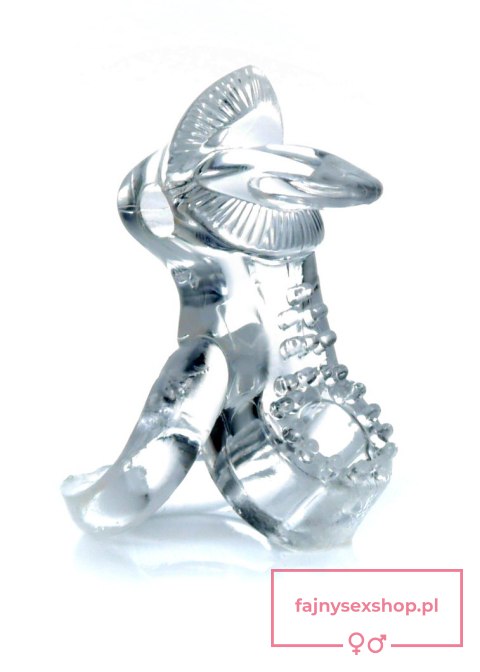 Pierścień-Tongue Vibro CockRing Clear Pierścień-Tongue Vibro CockRing Clear