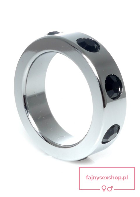 Pierścień-Metal Cock Ring with Black Diamonds Medium Pierścień-Metal Cock Ring with Black Diamonds Medium