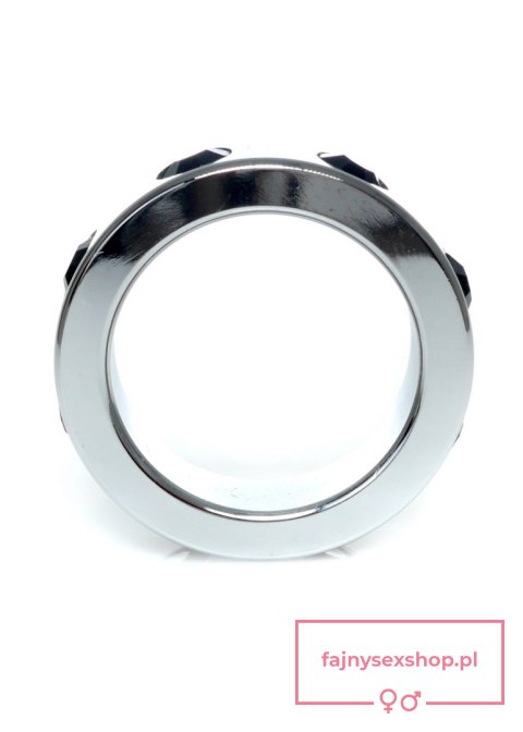 Pierścień-Metal Cock Ring with Black Diamonds Medium Pierścień-Metal Cock Ring with Black Diamonds Medium