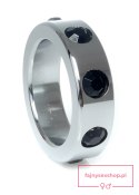 Pierścień-Metal Cock Ring with Black Diamonds Medium Pierścień-Metal Cock Ring with Black Diamonds Medium