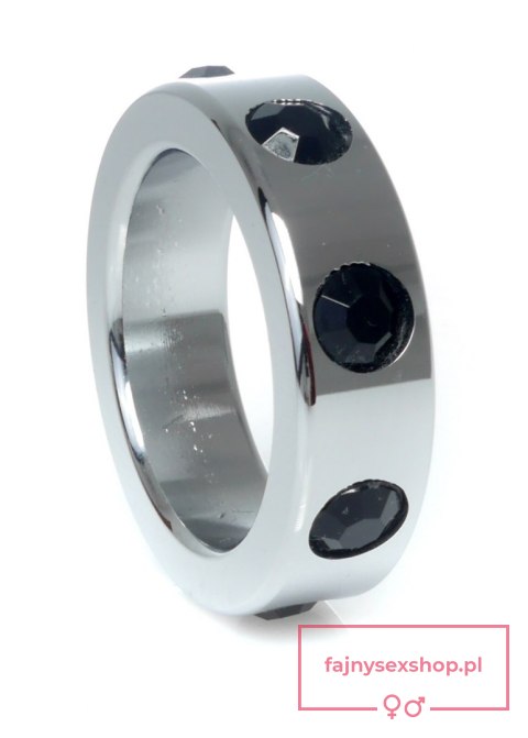 Pierścień-Metal Cock Ring with Black Diamonds Medium Pierścień-Metal Cock Ring with Black Diamonds Medium