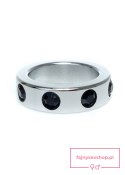 Pierścień-Metal Cock Ring with Black Diamonds Medium Pierścień-Metal Cock Ring with Black Diamonds Medium