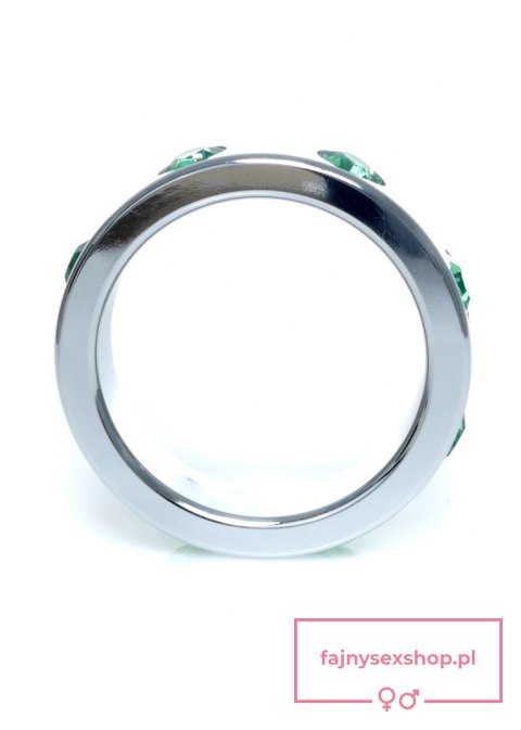 Pierścień-Metal Cock Ring with Green Diamonds Large Pierścień-Metal Cock Ring with Green Diamonds Large