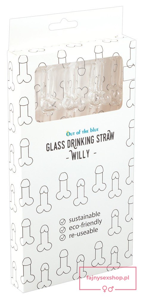 Glass Drinking Straw Willy x 4 Glass Drinking Straw Willy x 4