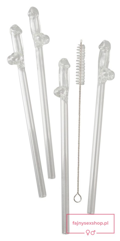 Glass Drinking Straw Willy x 4 Glass Drinking Straw Willy x 4