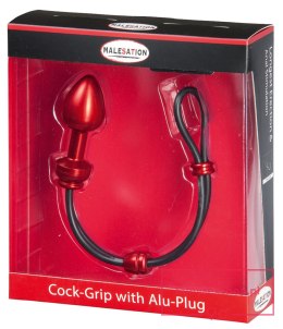 MALESATION Cock-Grip with Alu-Plug small, red