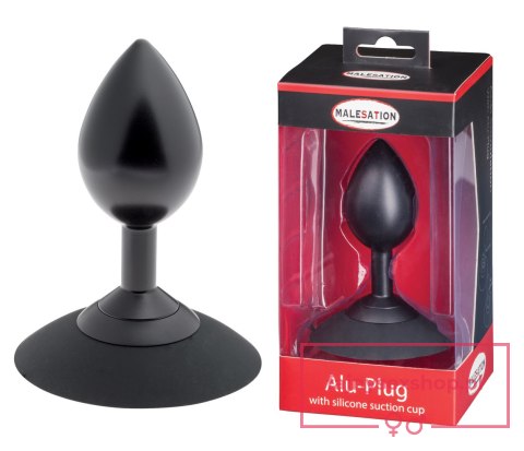 MALESATION Alu-Plug with suction cup large, black