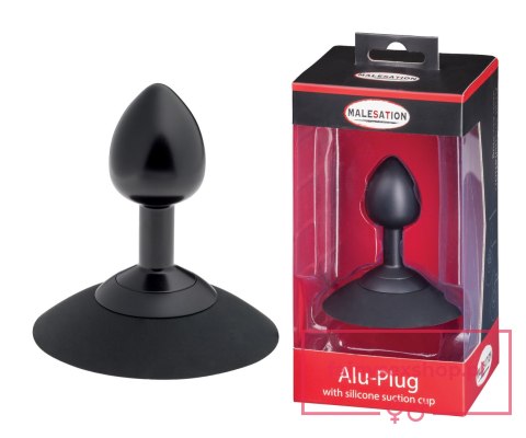 MALESATION Alu-Plug with suction cup small, black