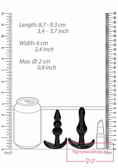 NO. 80 - 4-Piece Butt Plug Set - Black NO. 80 - 4-Piece Butt Plug Set - Black