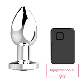 Stymulator-Rechargeable Butt Plug Vibrator USB 10 Functions - Silver