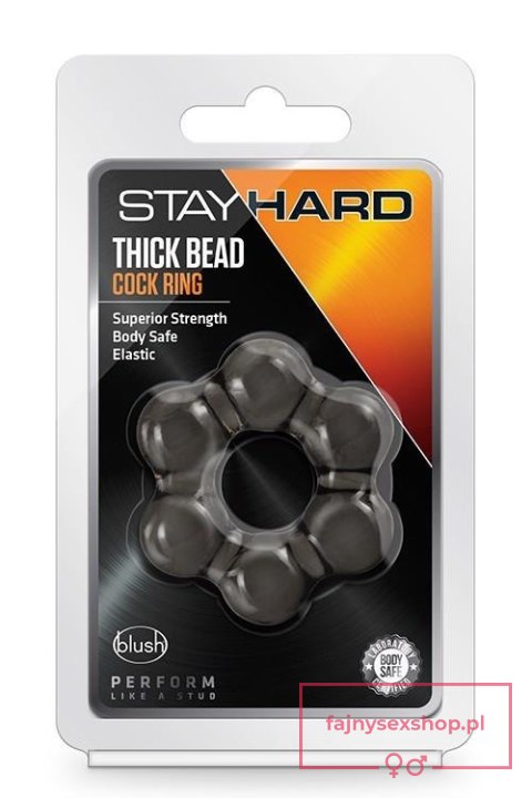 STAY HARD THICK BEAD COCK RING BLACK STAY HARD THICK BEAD COCK RING BLACK