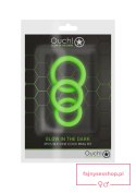 3 pcs Cock Ring Set - Glow in the Dark - Neon Green 3 pcs Cock Ring Set - Glow in the Dark - Neon Green