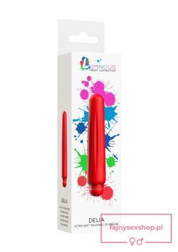 Delia - ABS Bullet With Sleeve - 10-Speeds - Red