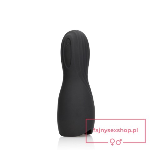 Vibrating Masturbator Sleeve - Licorice Black