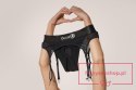 Vibrating Strap-on Thong with Adjustable Garters - XL/XXL