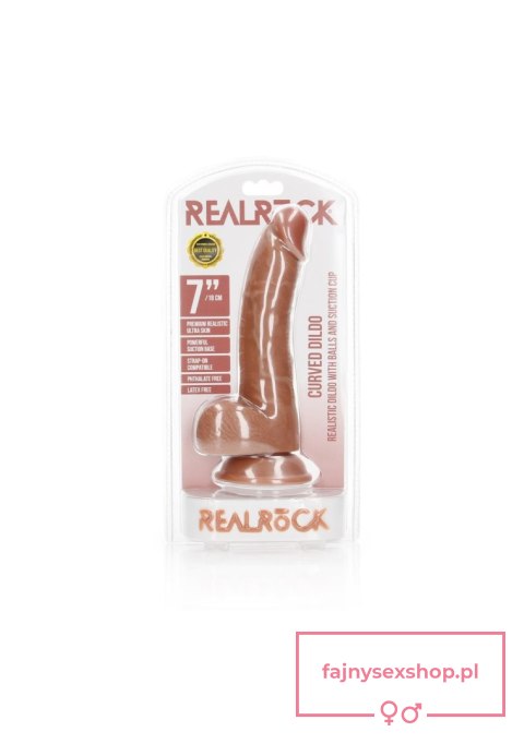 Curved Realistic Dildo Balls Suction Cup - 7""""/ 18 cm Curved Realistic Dildo Balls Suction Cup - 7""""/ 18 cm