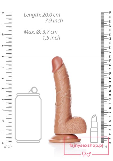 Curved Realistic Dildo Balls Suction Cup - 7""""/ 18 cm Curved Realistic Dildo Balls Suction Cup - 7""""/ 18 cm