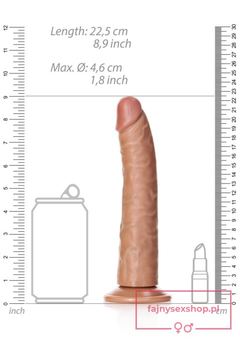 Slim Realistic Dildo with Suction Cup - 8""""/ 20,5 cm Slim Realistic Dildo with Suction Cup - 8""""/ 20,5 cm