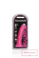 Slim Realistic Dildo with Suction Cup - Glow in the Dark - 6'' / 15,5 cm