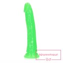 Slim Realistic Dildo with Suction Cup - Glow in the Dark - 8'' / 20 cm