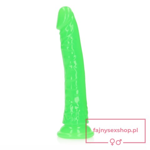 Slim Realistic Dildo with Suction Cup - Glow in the Dark - 8'' / 20 cm