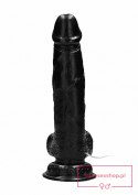 Vibrating Realistic Cock - 8"" - With Scrotum - Black