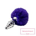 Plug-Metal Anal Fluffly Twist Plug S Dark Purple