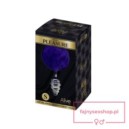 Plug-Metal Anal Fluffly Twist Plug S Dark Purple