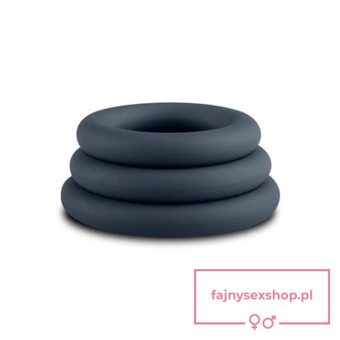3-Piece Cock Ring Set - Grey 3-Piece Cock Ring Set - Grey