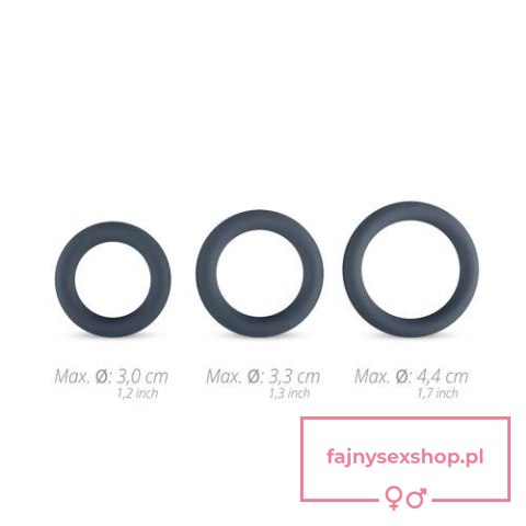3-Piece Cock Ring Set - Grey 3-Piece Cock Ring Set - Grey