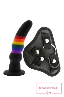 COLOURFUL LOVE STRAP ON SOLID DILDO