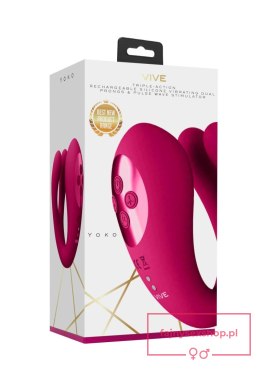 Yoko - Triple Action Vibrator Dual Prongs with Clitoral Pulse Wave