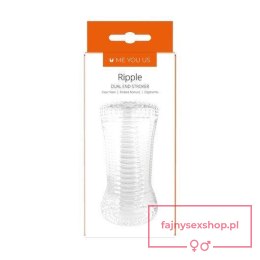 Masturbator- Me You Us Ripple Dual End Stroker Male Masturbator Transparent