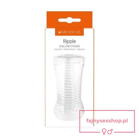 Masturbator- Me You Us Ripple Dual End Stroker Male Masturbator Transparent