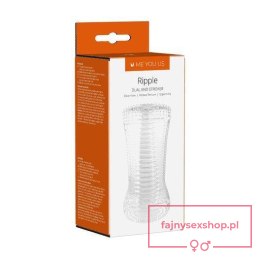 Masturbator- Me You Us Ripple Dual End Stroker Male Masturbator Transparent